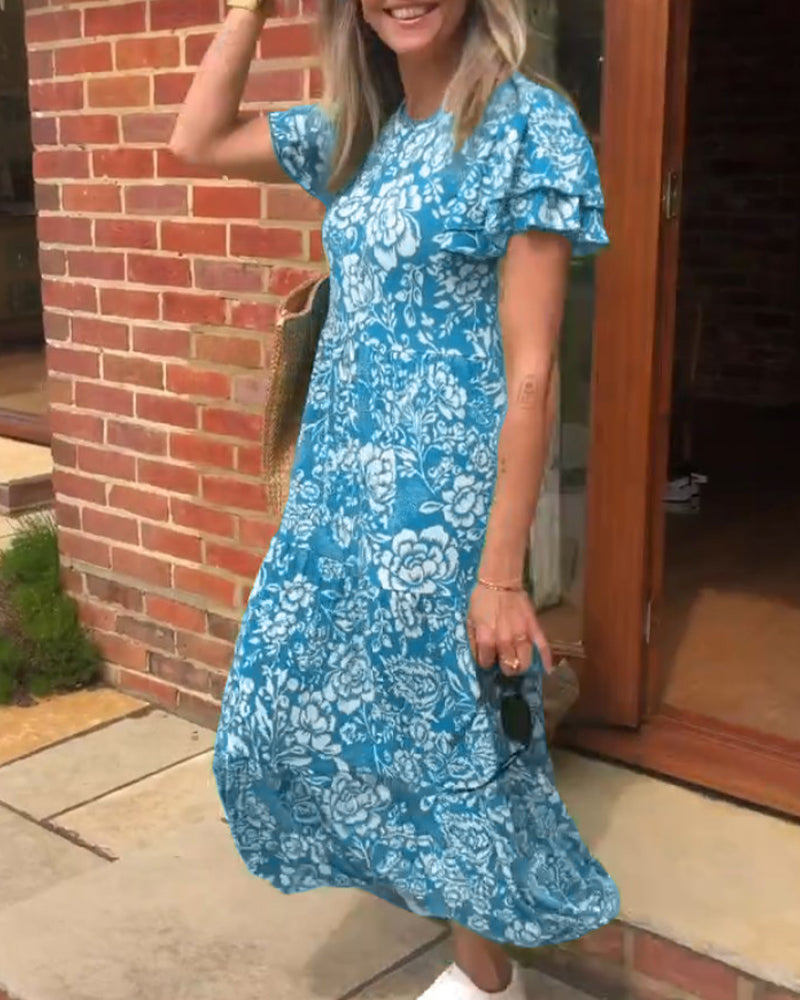 Jasmin – Short-Sleeve Floral Dress