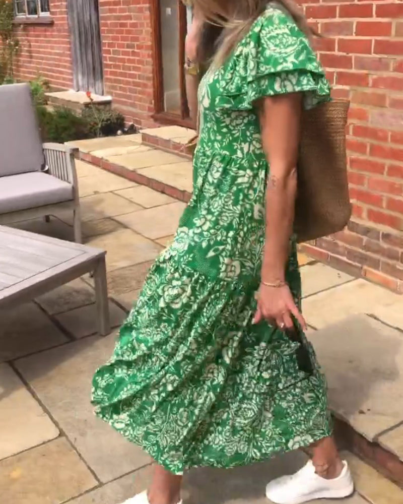 Jasmin – Short-Sleeve Floral Dress