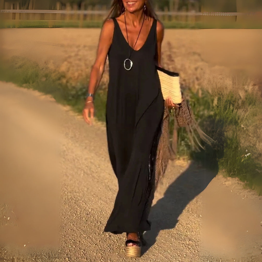 Élyse | Sleeveless Maxi Dress with Elegant V-Neck