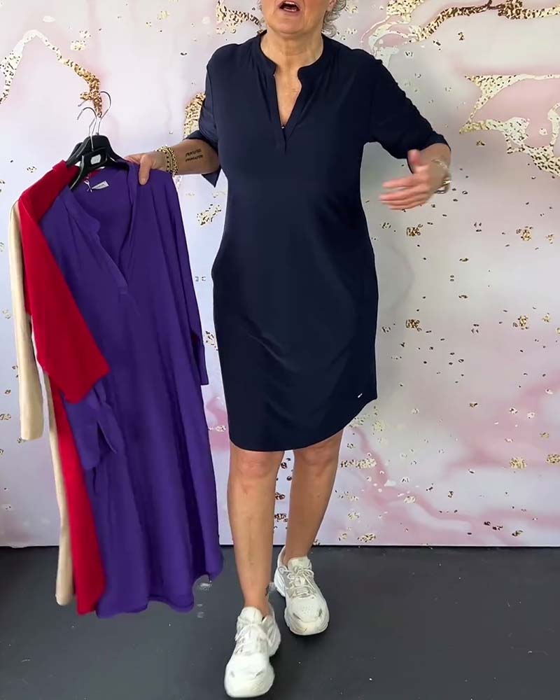Orlane - Elegant V-Neck Dress