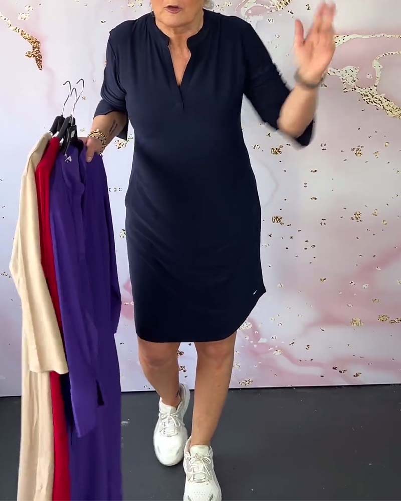 Orlane - Elegant V-Neck Dress