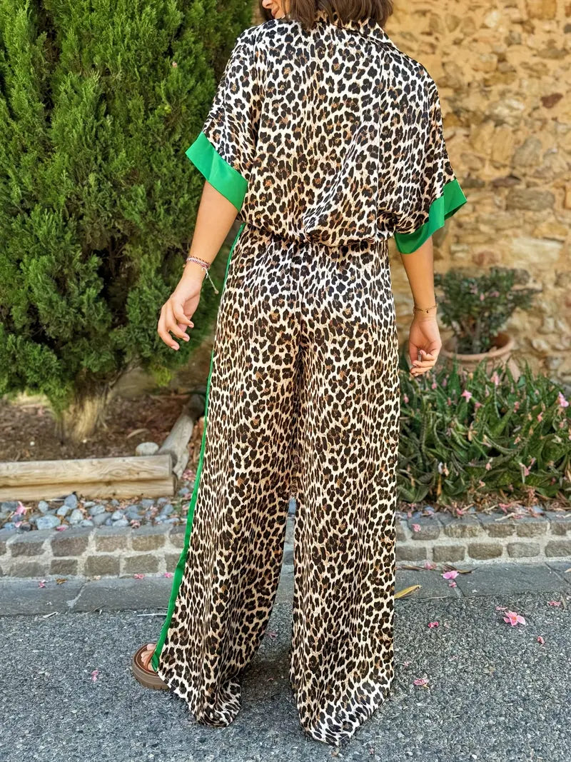 Vita – Flowy Wide-Leg Leopard Print Set