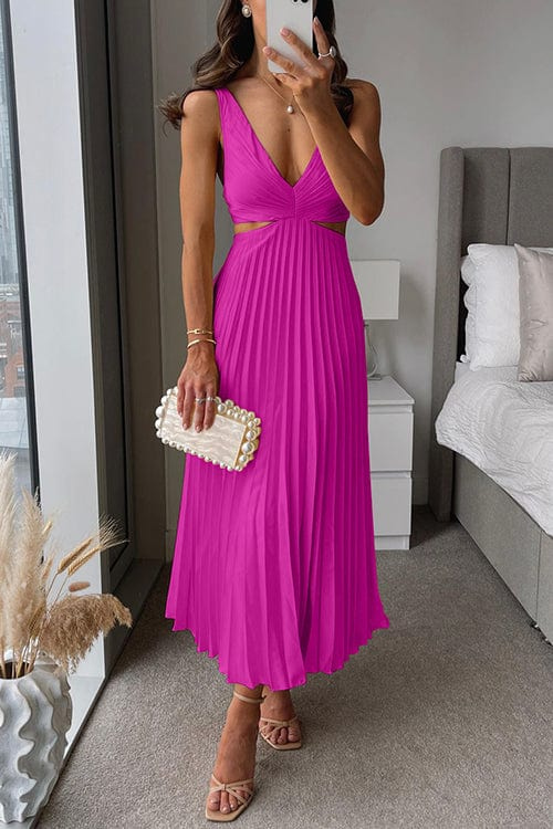 Yasmin – Pleated Dress with Cut-Outs