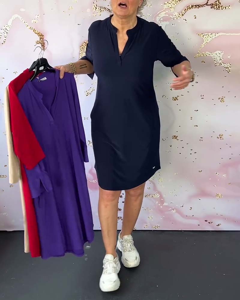 Orlane - Elegant V-Neck Dress