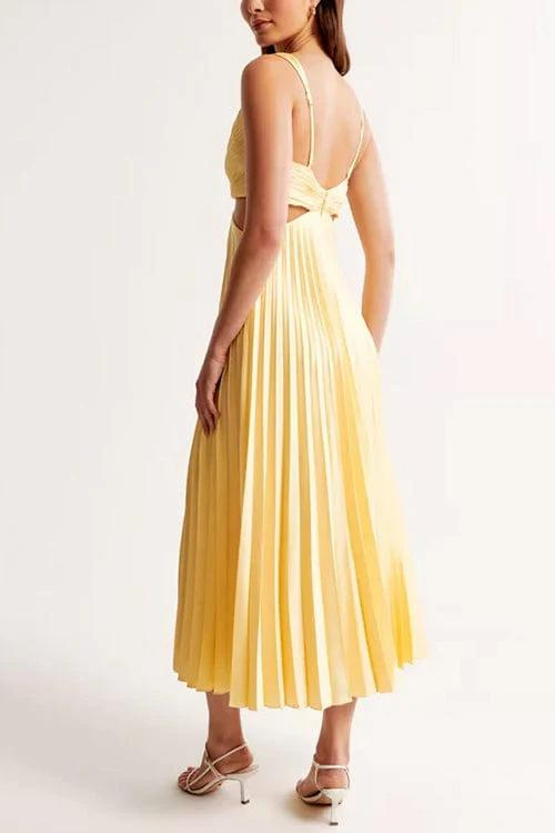 Yasmin – Pleated Dress with Cut-Outs