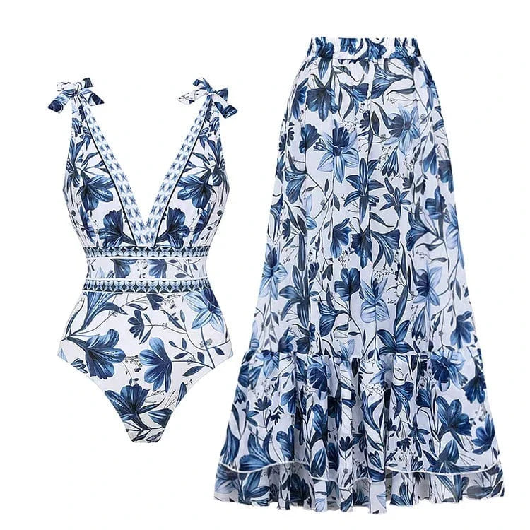 Swimsuit with Quick-Drying Skirt