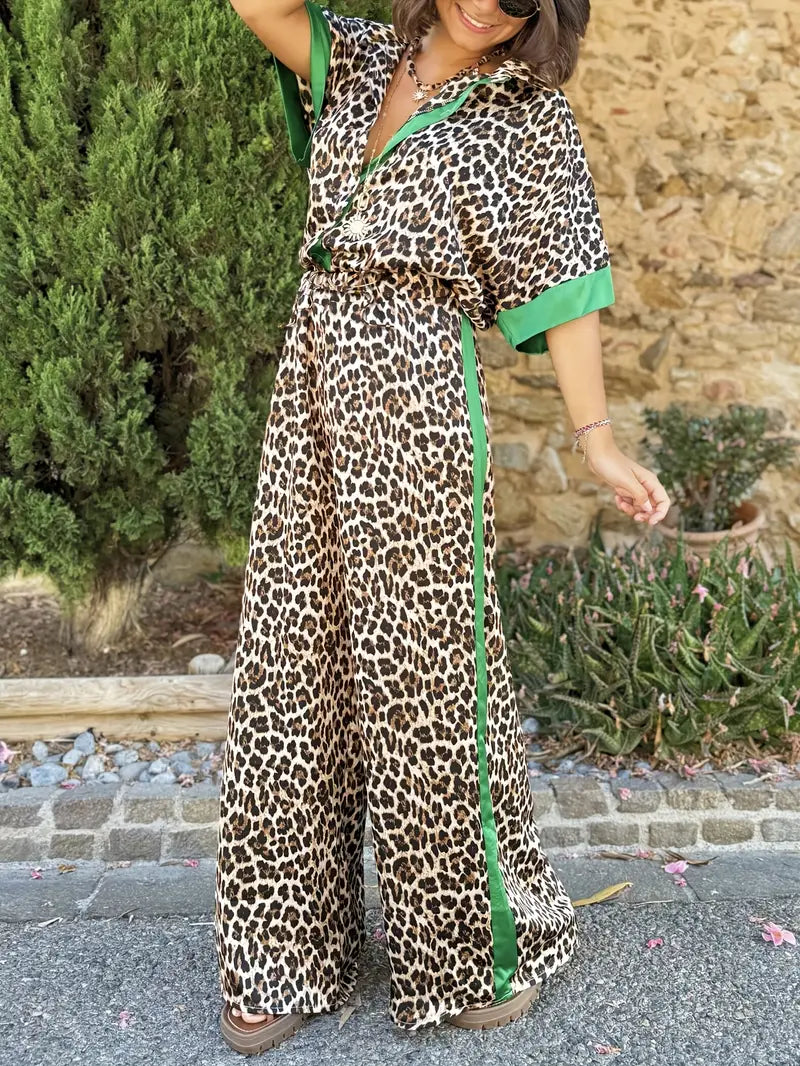 Vita – Flowy Wide-Leg Leopard Print Set