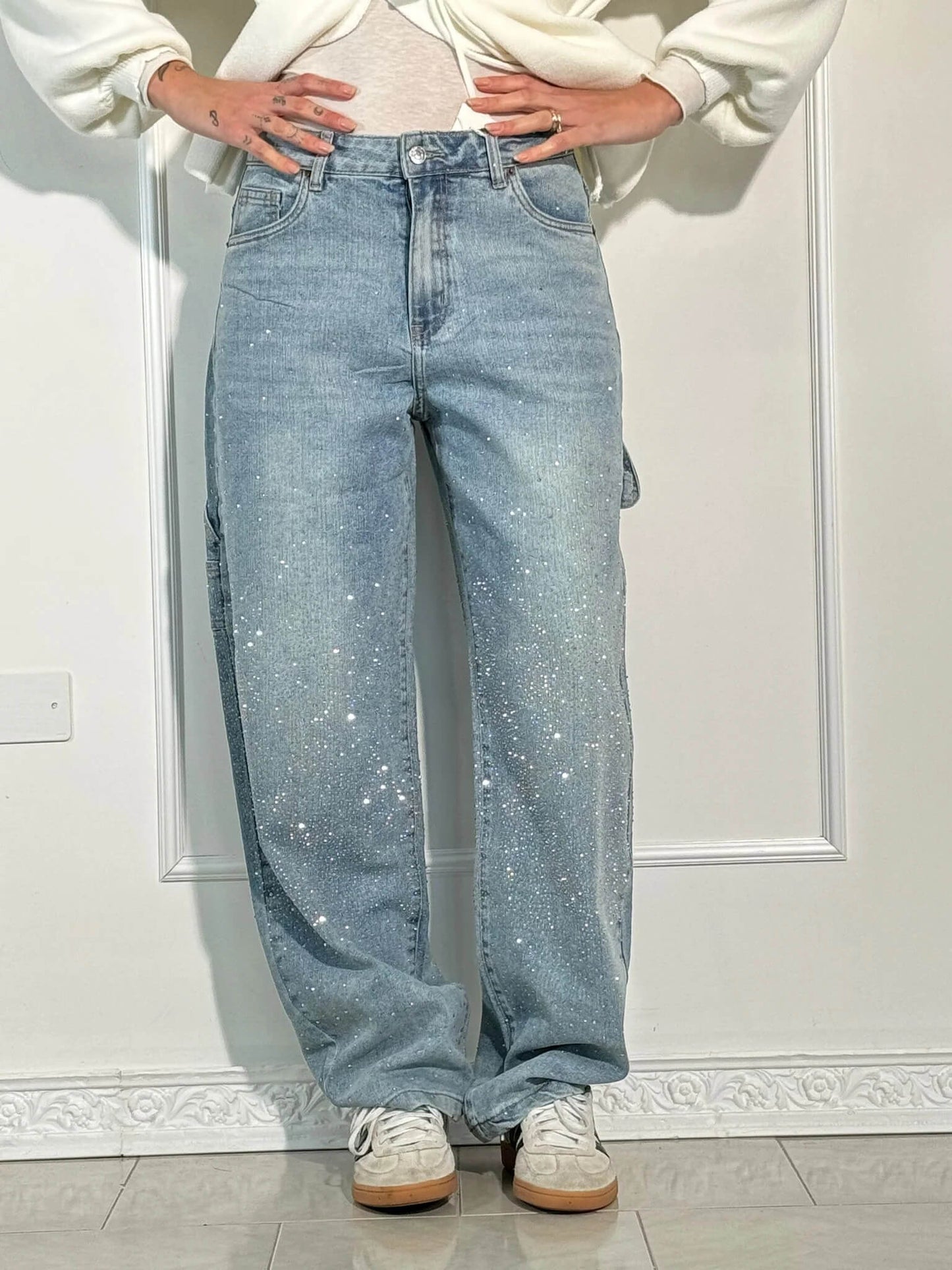 Solène | High-Waisted Wide-Leg Pants with Elegant Buttons