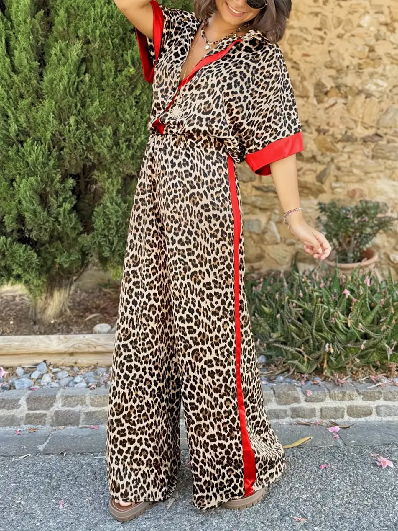 Vita – Flowy Wide-Leg Leopard Print Set