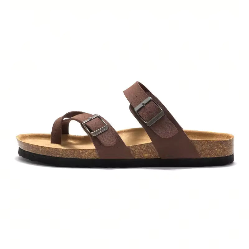 FrancaFit™ Crisscross Recovery Sandals – Triple-Strap Comfort with Cork Support