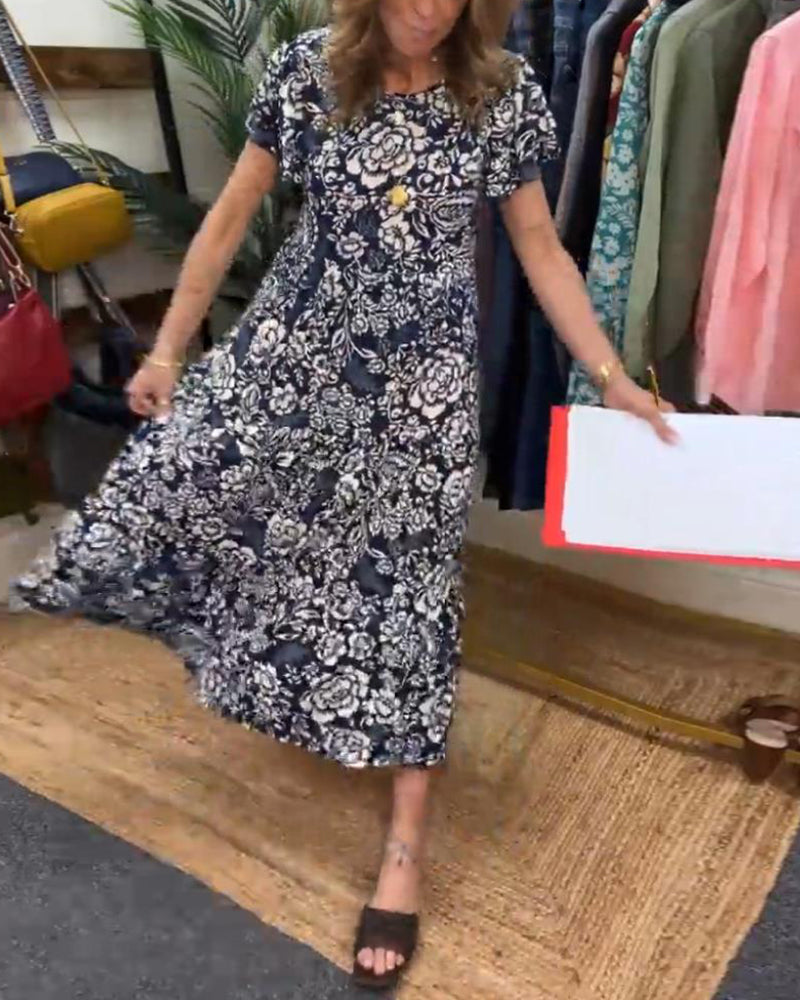 Jasmin – Short-Sleeve Floral Dress