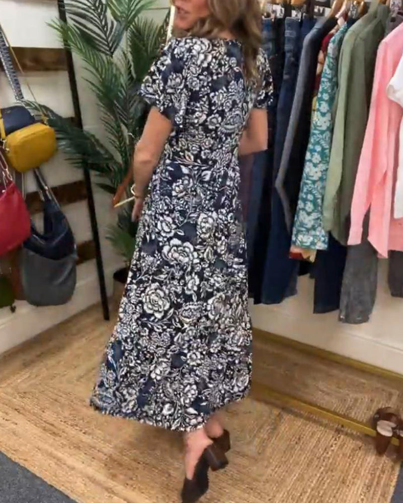 Jasmin – Short-Sleeve Floral Dress