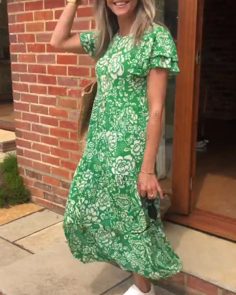 Jasmin – Short-Sleeve Floral Dress