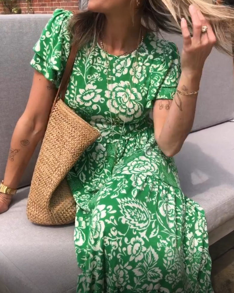 Jasmin – Short-Sleeve Floral Dress