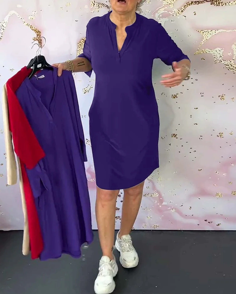 Orlane - Elegant V-Neck Dress