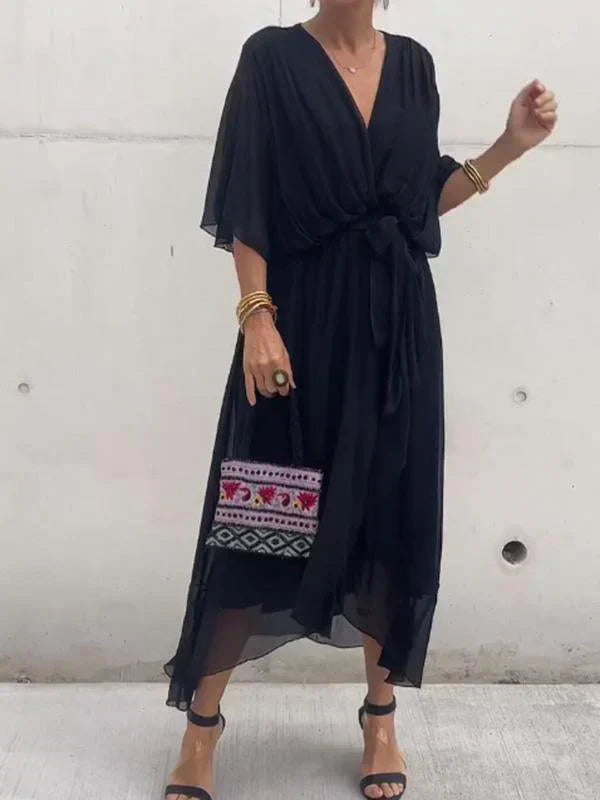 Monica | Chiffon Dress with V-Neckline