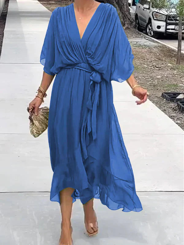 Monica | Chiffon Dress with V-Neckline