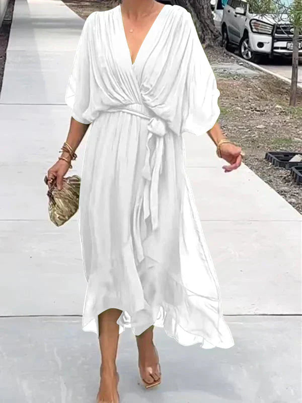 Monica | Chiffon Dress with V-Neckline