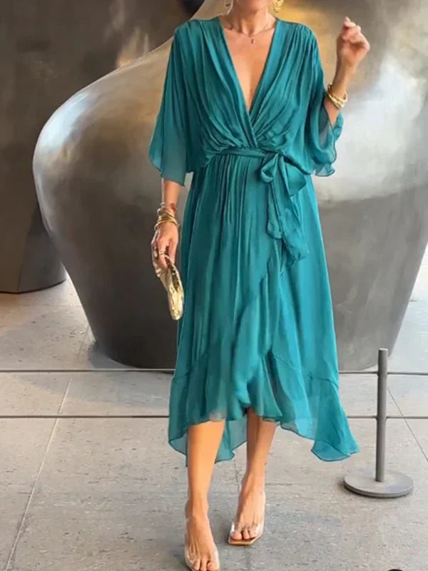 Monica | Chiffon Dress with V-Neckline