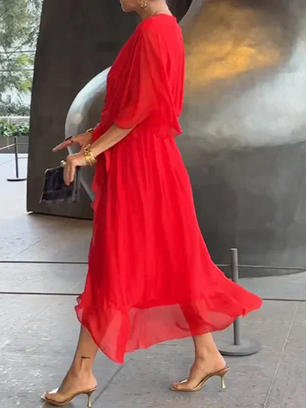 Monica | Chiffon Dress with V-Neckline