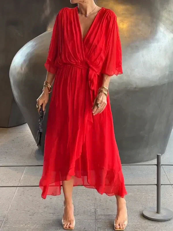 Monica | Chiffon Dress with V-Neckline