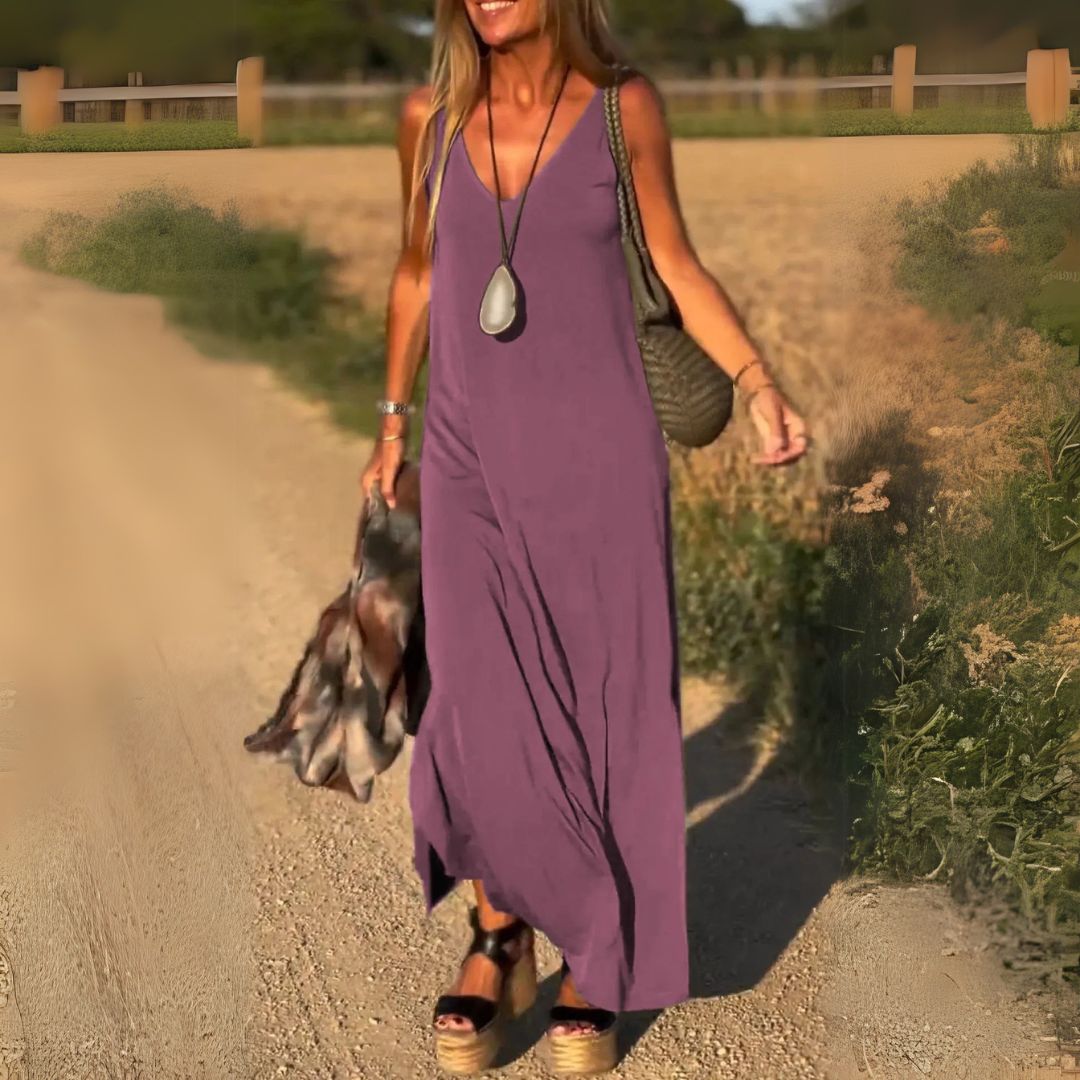 Élyse | Sleeveless Maxi Dress with Elegant V-Neck