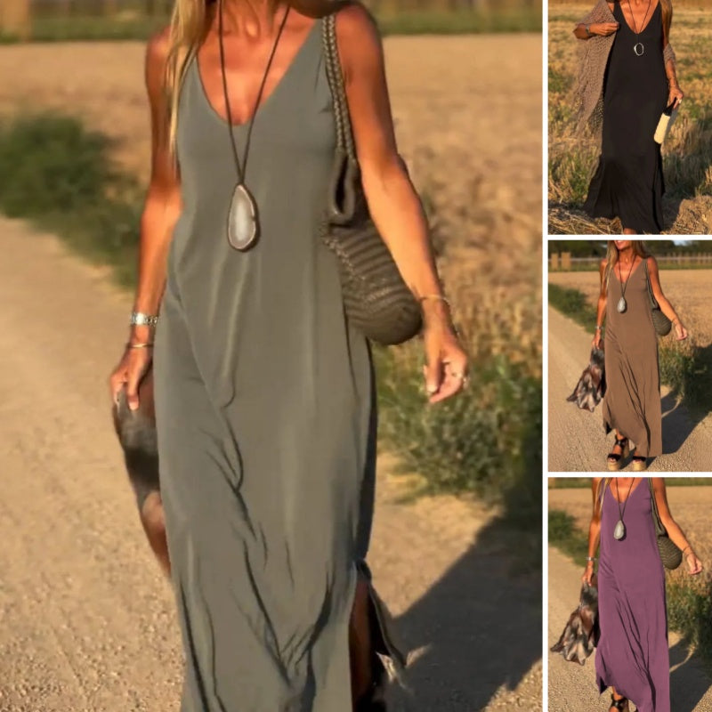 Élyse | Sleeveless Maxi Dress with Elegant V-Neck