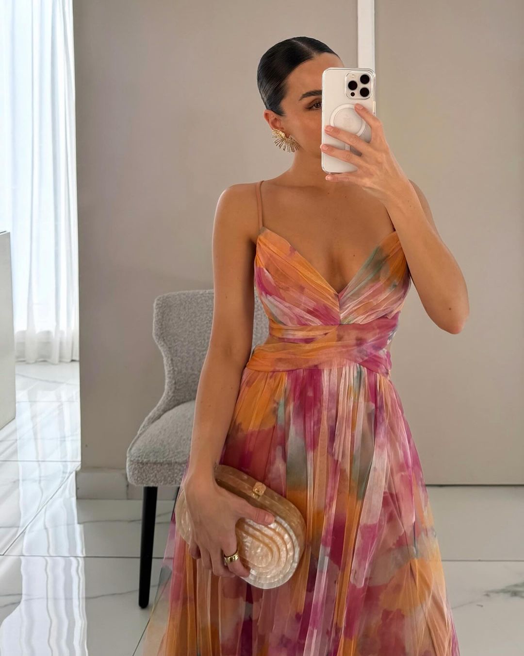 Eléna | Elegant Floral Print Maxi Dress