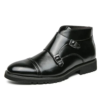 Parker™ Double Buckle Synthetic Leather Boots — Bold Style & All-Day Comfort