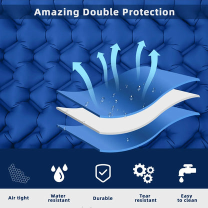 Ultra-durable and waterproof inflatable mattress with built-in pump