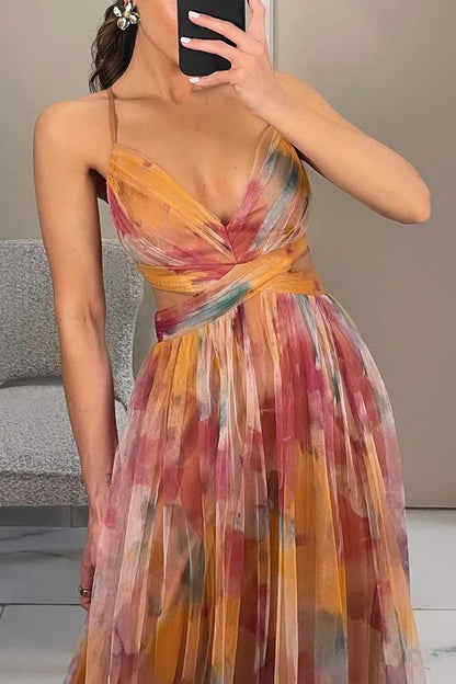 Eléna | Elegant Floral Print Maxi Dress