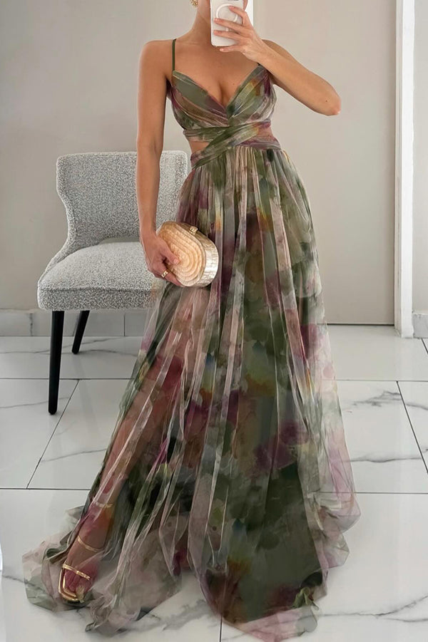 Eléna | Elegant Floral Print Maxi Dress