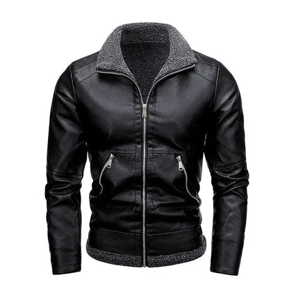 Elegant Fleece Leather Jacket
