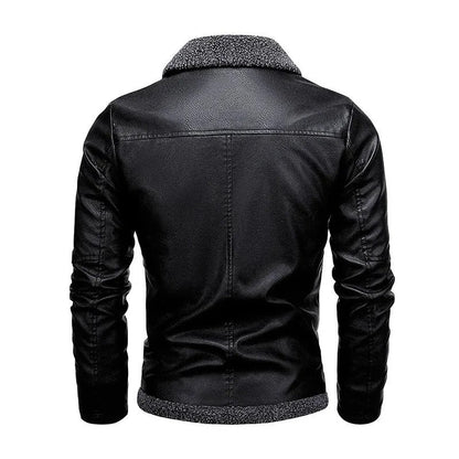 Elegant Fleece Leather Jacket