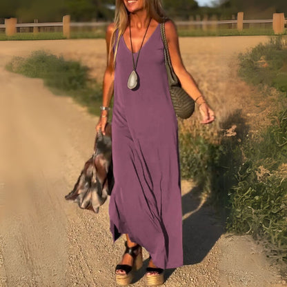 Élyse | Sleeveless Maxi Dress with Elegant V-Neck